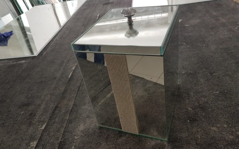 Lixeira espelho prata